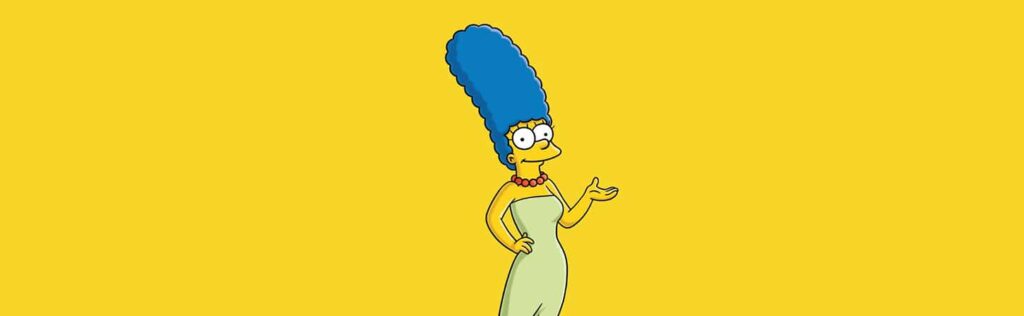 Creative and engaging image of Marge Simpson promoting The Study Buddy website, highlighting its focus on student support and educational resources.