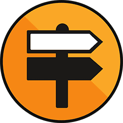 Guidance signpost icon representing directions and decision-making for students at The Study Buddy website.