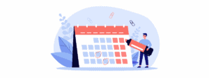 2023-10-04 00:20:25.345423 alt text: A colourful digital calendar with a person marking dates, representing The Study Buddy website's focus on effective study planning and organisation.