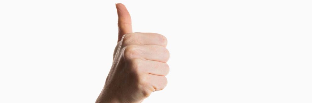 Thumbs up gesture showing approval, representing positive feedback on The Study Buddy website.