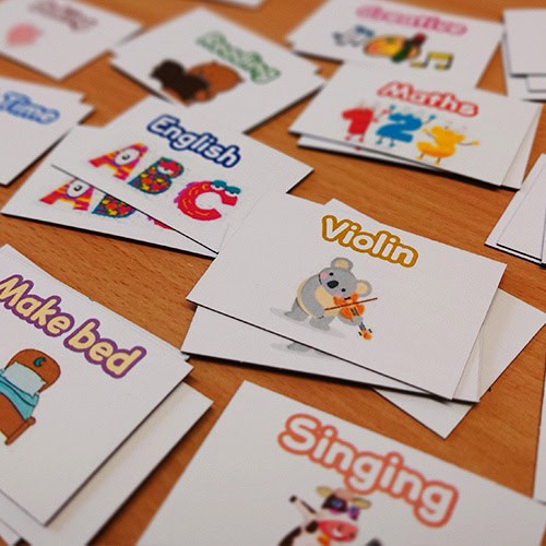Educational flashcards for children's learning activities on The Study Buddy website.